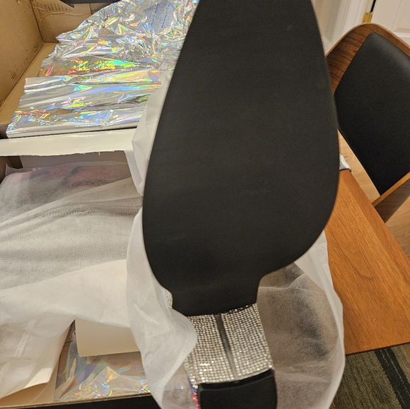 Rhinestone lightning bolt heeled boots (11M) - Picture 4 of 5